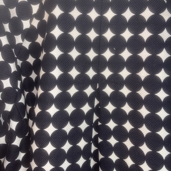 Talbots Women's Coat 14 EUC Navy Circle Print 40s Style Mid-Length Button-Up Lin - Picture 5 of 10